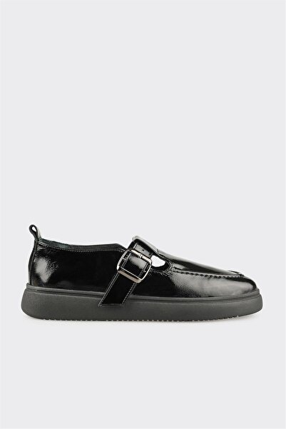Elle Shoes Siyah Deri Kadın Günlük Ayakkabı