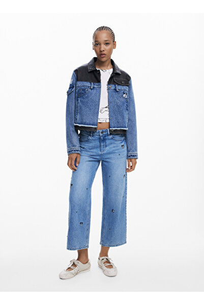 Desigual Mavi - Siyah Kadın Denim Ceket 25WWED16