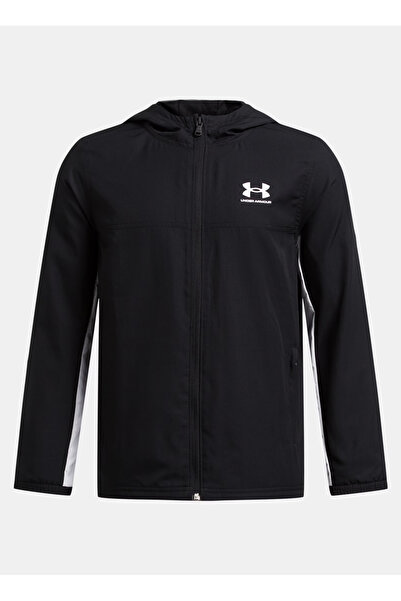 Under Armour Fermuarlı Yaka Düz Siyah Erkek Çocuk Eşofman Üstü 1390154-001-UA...