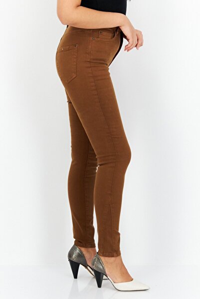 Esprit Women Skinny Fit Plain Stretchable 30 Length Jeans, Brown