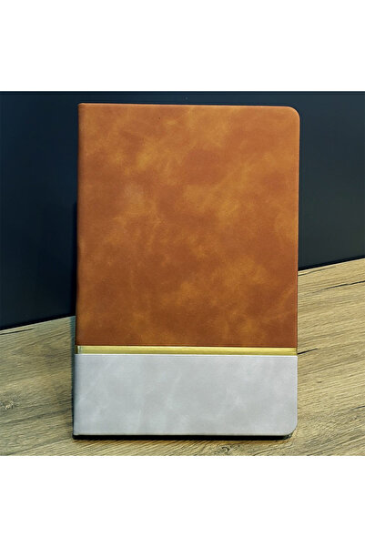 Skygo Striped Leather Notebook Tan