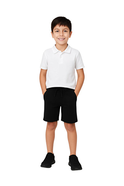 Victor and Jane By Styli Boys Black French Terry Shorts