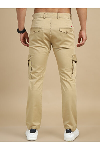 Bushirt By Styli Men Beige Smart Slim Fit Cargo Pants