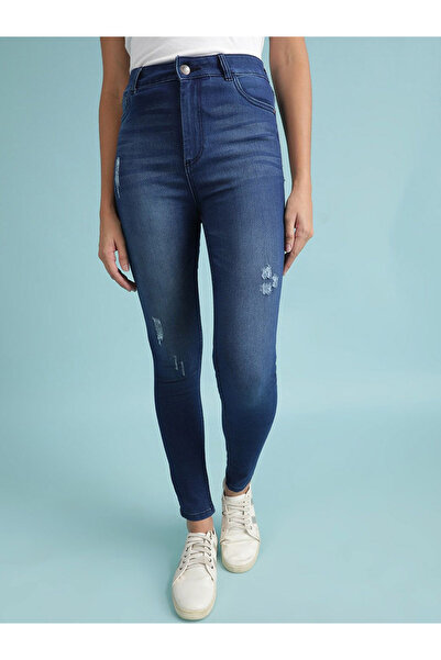 Freehand By Styli Women Light Distress Skinny Jeans