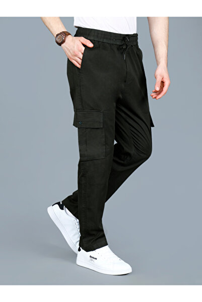 Fort Collins By Styli Men Solid Cargo Pants with Drawstring