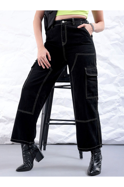 Freehand By Styli Women Carpenter Fit Cargo Jeans