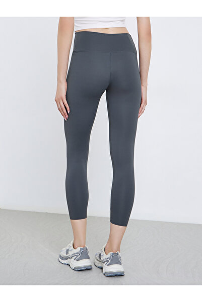 Take Two By Styli Grey Plain Crop Leggings