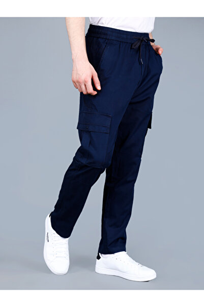 Fort Collins By Styli Men Solid Cargo Pants with Drawstring