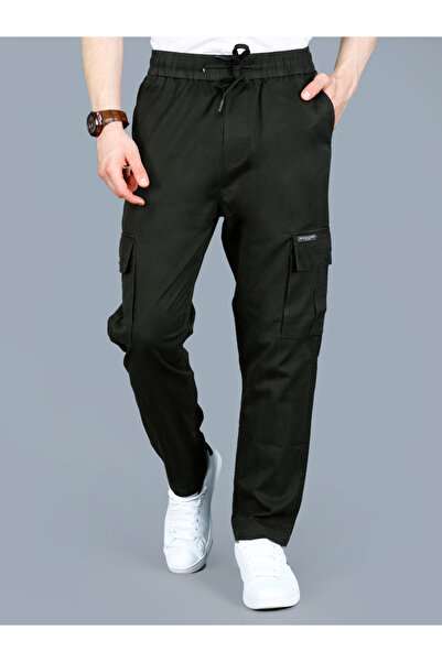 Fort Collins By Styli Men Solid Cargo Pants with Drawstring