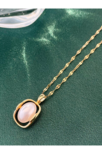 Take Two By Styli قلادة سلسلة ذهبية اللون مع قلادة من اللؤلؤ