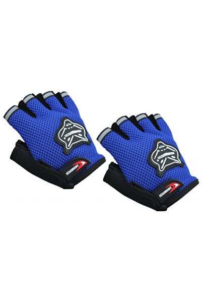 China Blue fingerless gloves