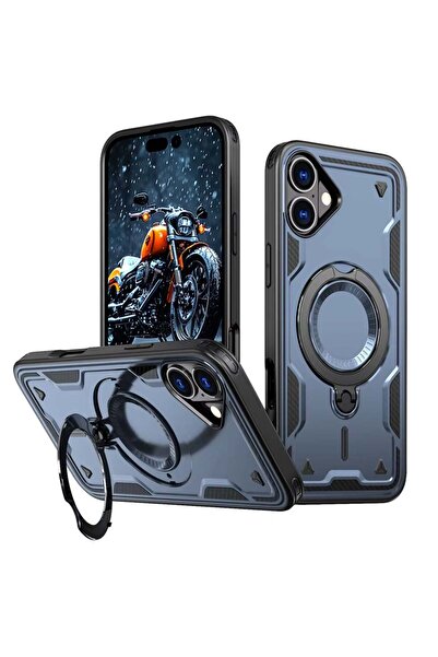 XLogiX جراب ArmourX Armoured مع حامل لهاتف iPhone 16 (أزرق)