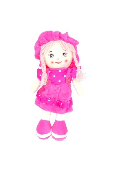 OEM Păpușă de pluș muzicală „Are mama o fetiță”, roz, 35 cm