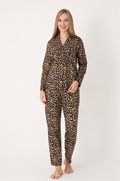 NBB Leopard Pattern Wild Front Buttoned Pajama Set