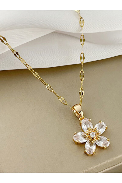 Take Two By Styli Floral Embellished Drop Necklace