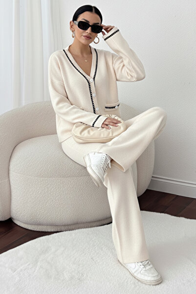 benguen Cut Line Jacket Set H25306 Stone Color