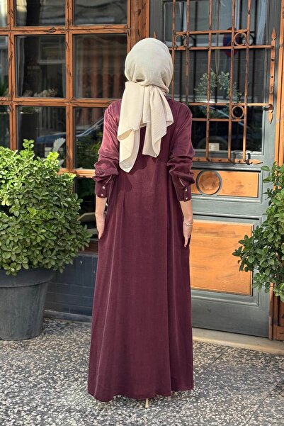 EkshiButik CLANDE Elbise 2502-5007 Bordo