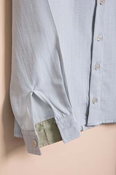 Cansın Mini Gray Striped Shirt and Parachute Pants Boys' 2-Piece Set 23263