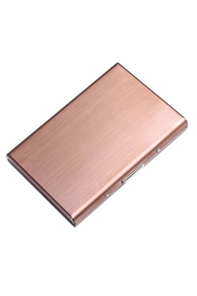 OEM RFID-secured aluminum cardholder, Gold/Cognac