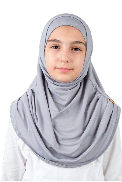 ihvan online Practical Ready-To-Wear Children's Shawl with Attached Bones Gray
