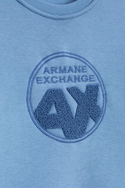 Cansın Mini Mavi Yazı Nakışlı Bisiklet Yaka Erkek Çocuk Şardonlu Sweatshirt 23246