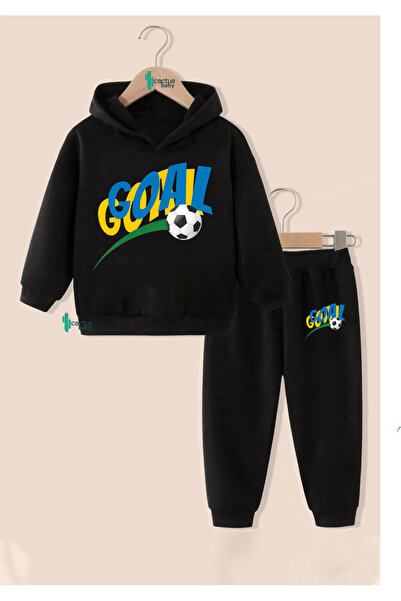 CACTUS COLLECTION Hanorac cu glugă Set de îmbrăcăminte pentru copii, din bumbac cu 3 fire, FOTBAL