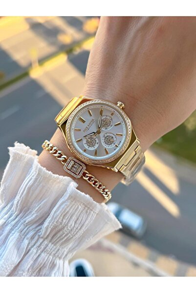 Dice Kayek 2 Yıl Garantili Çelik Kasa Ve Kordon 5 Atm Suya Dayanıklı Kadın Kol Saati+Bileklik DC.001