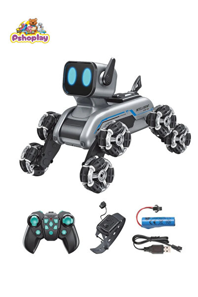 Pshoplay Bilekten Kontrol Şarjlı Buharlı 8 Tekerli Araba – 2.4G Akıllı Hareketli Köpek Model