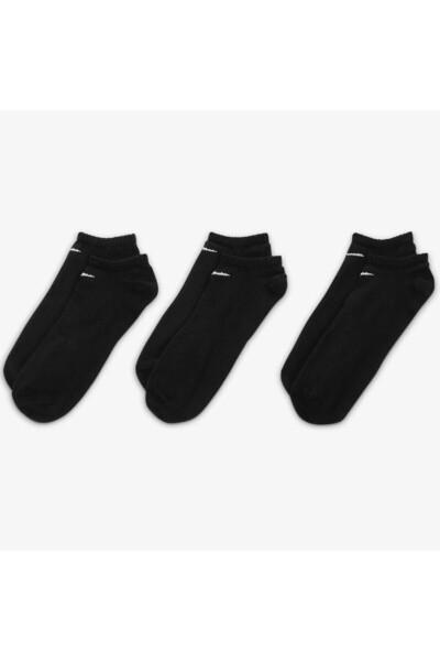 Nike Dri Fit Everyday Cotton Lightweight No Show 3 Pack Unisex Ankle Socks 3 Pairs Black