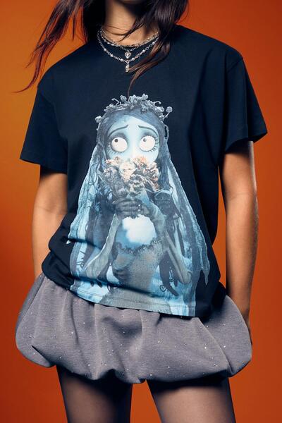 Bershka Corpse Bride print short sleeve T-shirt