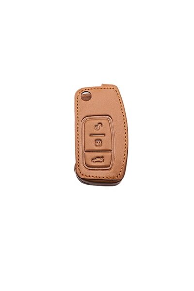 VTH Brown leather key cover for Ford Fiesta Focus C-Max Galaxy Kuga Mondeo MK4 S-Max