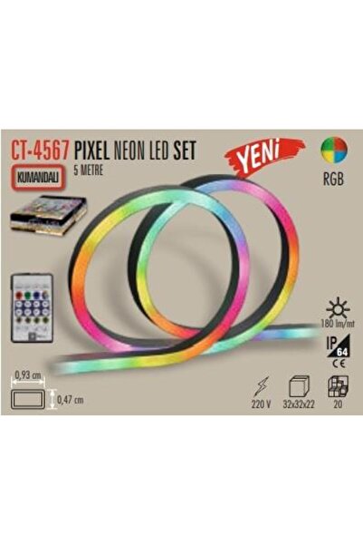 Cata RGB Akıllı Pixel Neon Led Seti Sese Duyarlı Çok Renkli 8w/1m