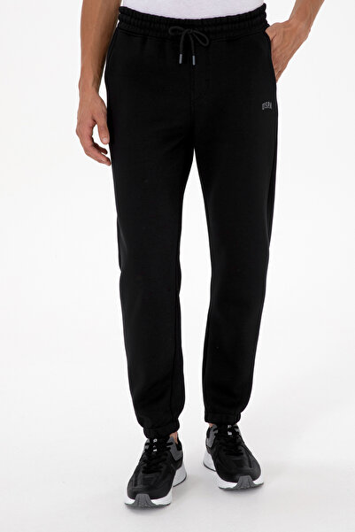 U.S. Polo Assn. Men's Black Ribbed Sweatpants 50313745-Vr046