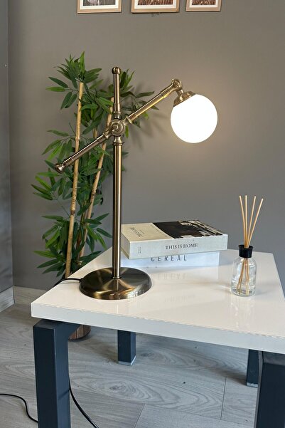 Bamyum Petite Beyaz Cam Eskitme Gövde Masa Lambası Masaüstü Aydınlatma Yatak Odası Başucu Lamba