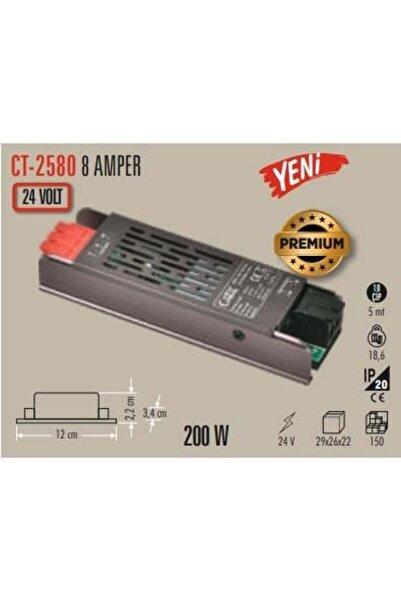 Cata CT-2580 24V 8 Amper 200W LED Trafo