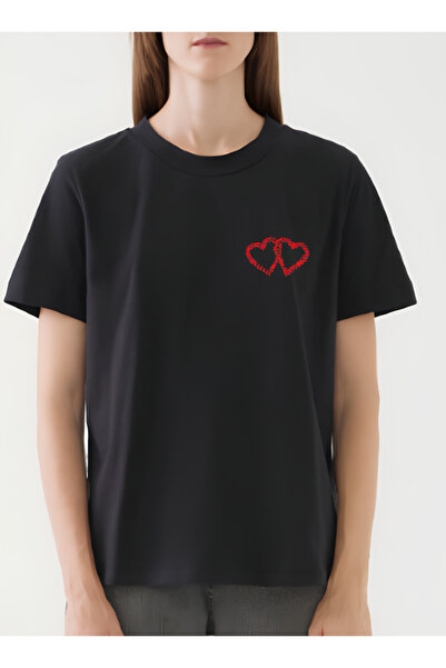 TİMİSİVA Μπλουζάκι Unisex oversized KALP με τύπωμα από βαμβακερό λαιμόκοψη με...