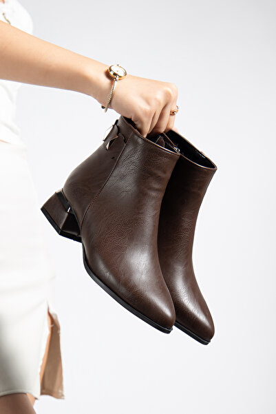 Dubais Shoes Kadın Günlük Bot Toka Detaylı 4cm Topuklu pi01