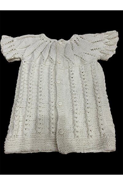 Ebrar Çeyiz Hand-Knitted Baby Vest with Ruffled Sleeves