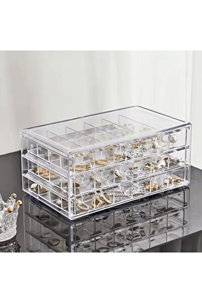 AB Luxury Concept Cutie de bijuterii pentru inele și cercei, cu 3 sertare cu ...