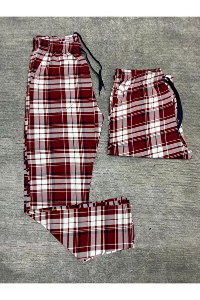 Butik Erkek Bordo Cepli Ve Bağcıklı Pijama Altı