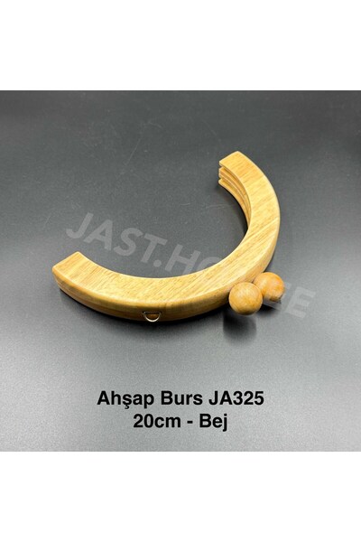 Jast Textile Boncuklu Ahşap Burs Oval 20cm Çanta Aksesuarı Vidalı Kaliteli