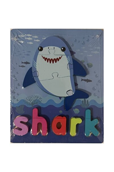 Educational Puzzle din lemn - Rechin drăguț + Litere colorate (RECHIN)