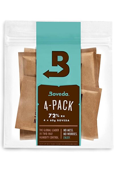 Boveda 72% Two-Way Humidity Control Packs For Wood Containers – Size 60 – 4 Pack