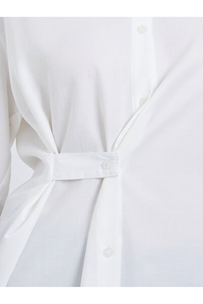 Styli White Long Sleeve Wrap Shirt