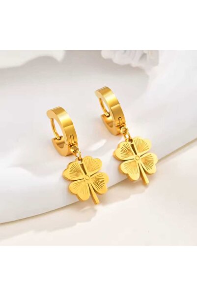 SONES Clover Gold Steel Earrings