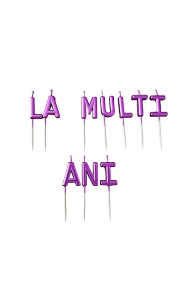 Domi Party & Gifts Lumânare pentru tort, „La mulți ani” - Roz