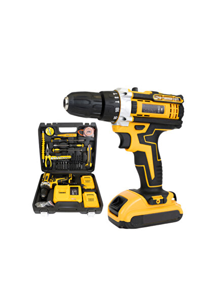 esimplu Trusa Autofiletanta cu Percutie, 2 Acumulatori 36 V, 30 Accesorii Incluse, 8.0 Ah, Cutie Transport