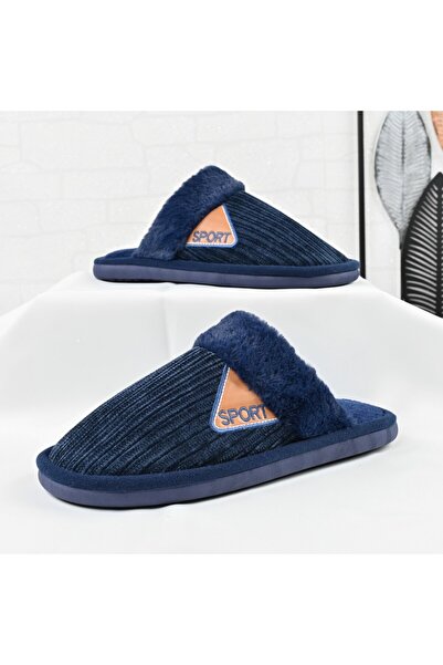 Tmall Papuci bărbătești, cu blană, PB2025, albaștri
