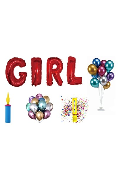 OEM Set baloane fetiță, cadou decor tort, 65 buc, roșu