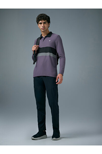 Technosport By Styli Men Slim Fit Contrast Panel Polo